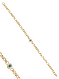 14K Gold Bold Chain Evil Eye Bracelet by Elef Jewelry