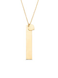 Heart Disc Initial Necklace in 14K Gold by Elef Jewelry