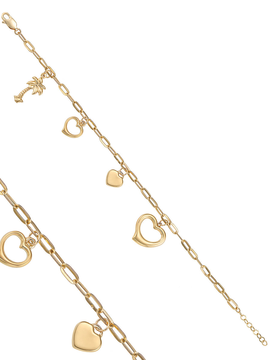 Heart Drop Bracelet in 14K Gold