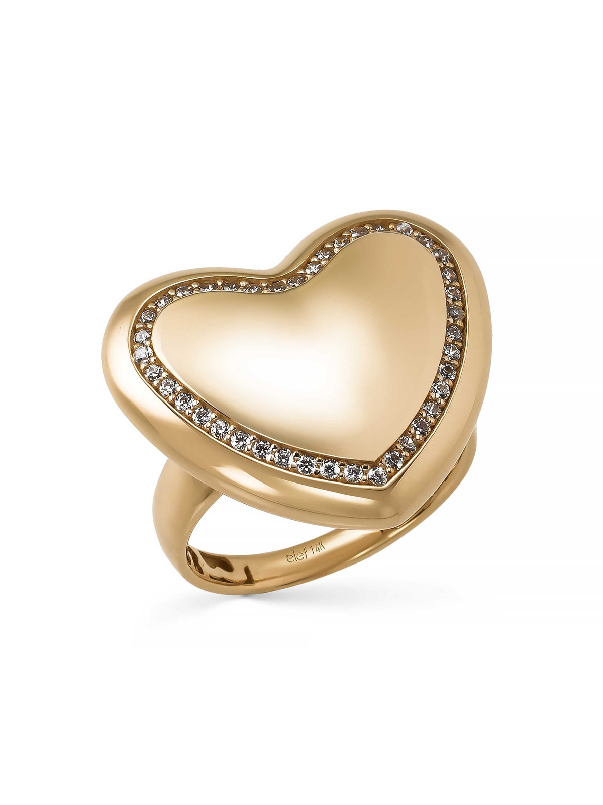 Heart-Shaped Stone Accents Ring in 14K Gold by Elef Jewelry