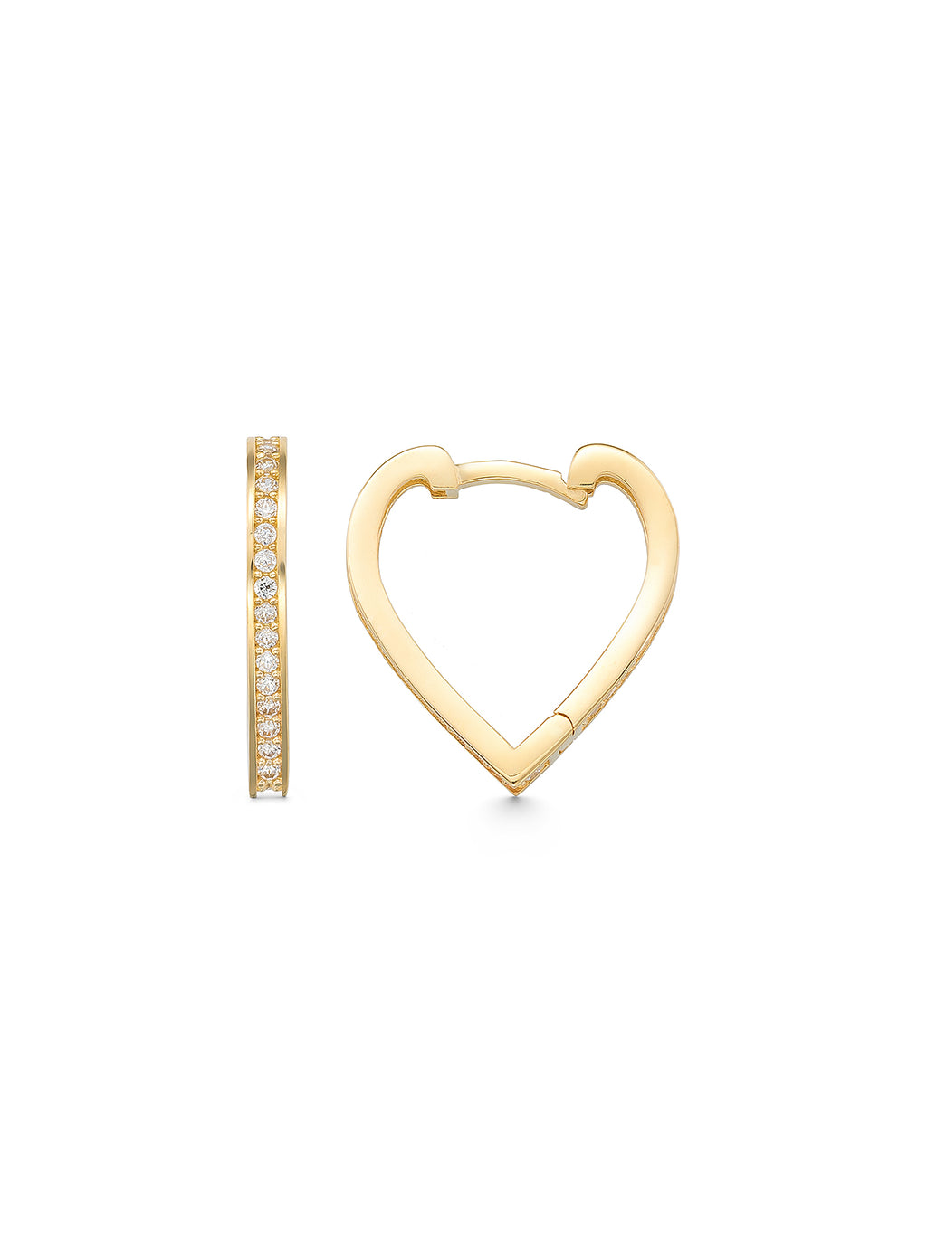 Heart-Shaped Stone Earrings in 14K Gold by Elef Jewelry