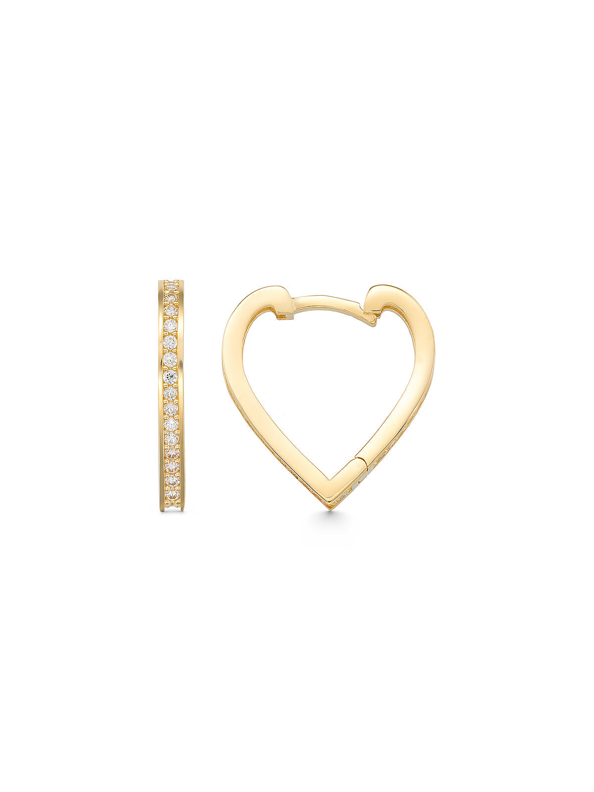 Heart-Shaped Stone Earrings in 14K Gold by Elef Jewelry
