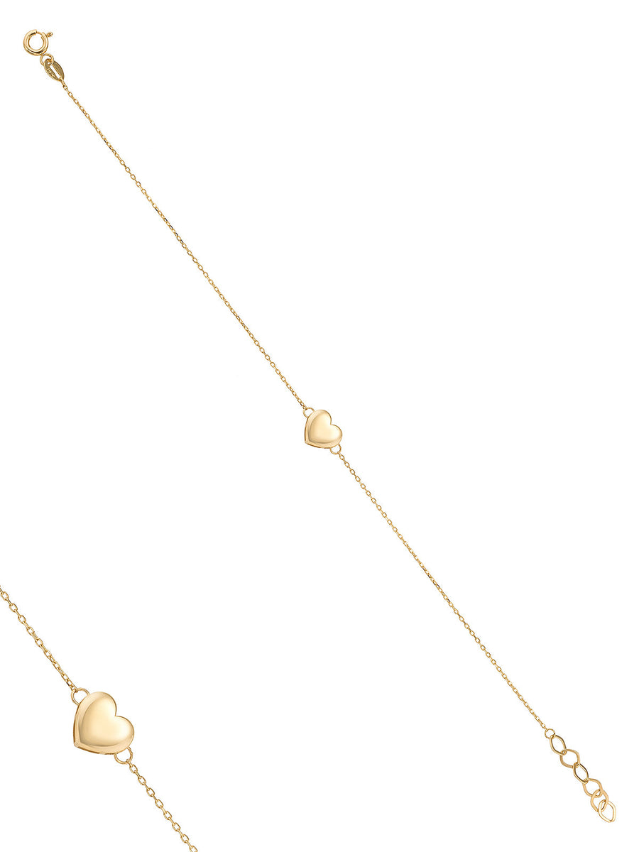 Heart Motif Minimal Bracelet in 14K Gold