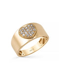 Heart Motif Diamond-Inspired Ring in 14K Gold by Elef Jewelry