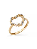Heart Twisted Stone Ring in 14K Gold by Elef Jewelry