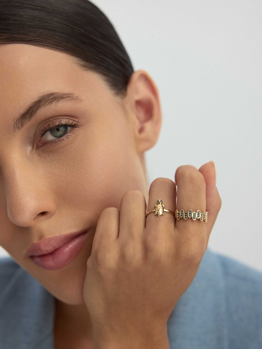 Turtle Minimal Ring in 14K Gold