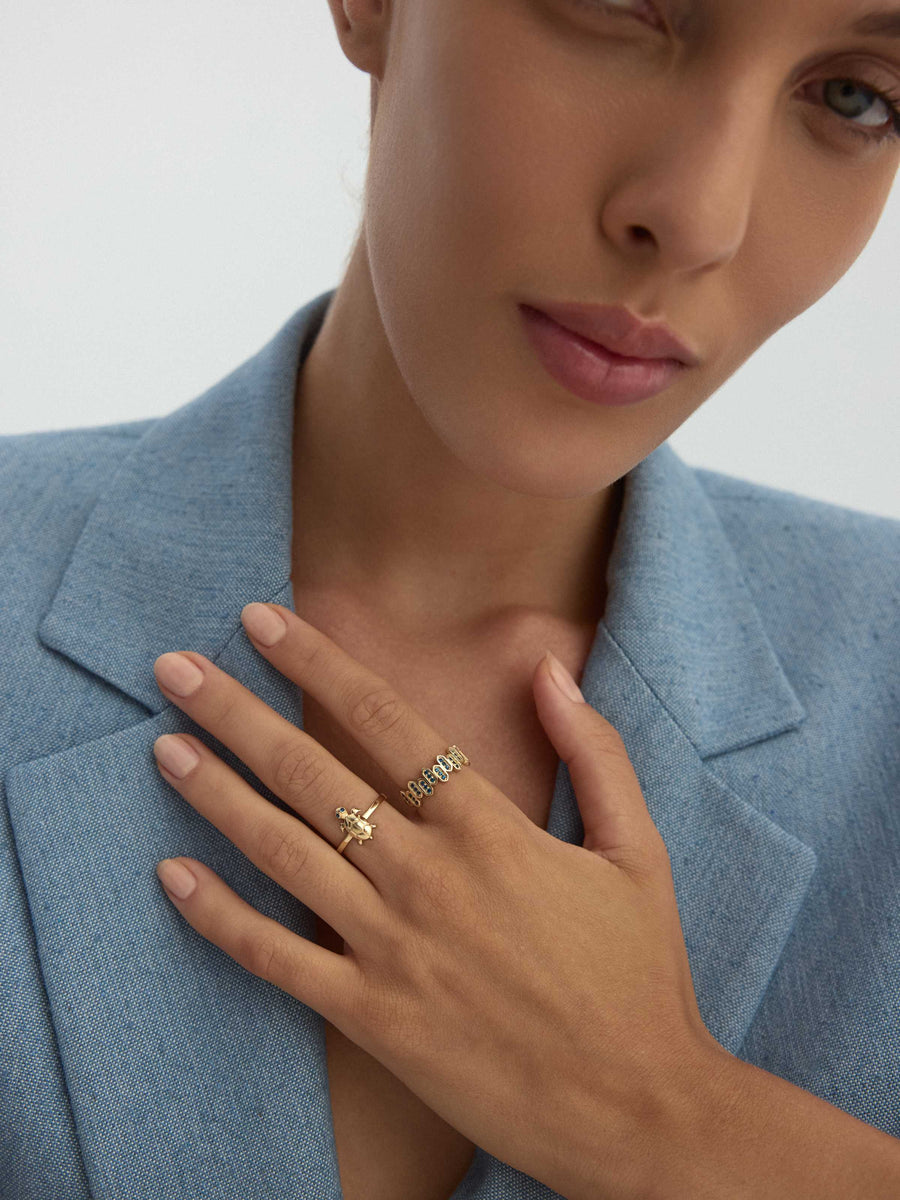 Turtle Minimal Ring in 14K Gold