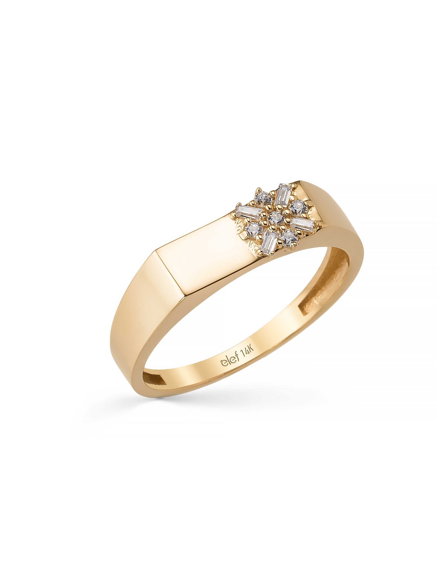Kar Tanesi Motif Ring in 14K Gold by Elef Jewelry