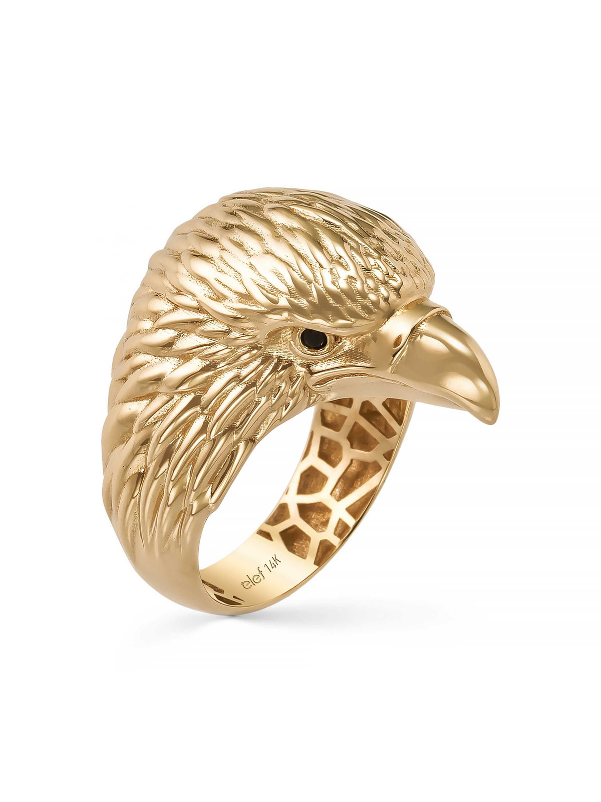 Kartal Head Ring in 14K Gold by Elef Jewelry
