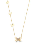 Butterfly Stone Necklace in 14K Gold by Elef Jewelry