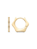 Kenar Stone Six Angular Hoop Earrings in 14K Gold by Elef Jewelry