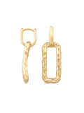 Broken Textured Oval Form Earrings in 14K Gold by Elef Jewelry