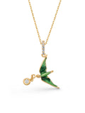Swallow Solitaire Necklace in 14K Gold by Elef Jewelry