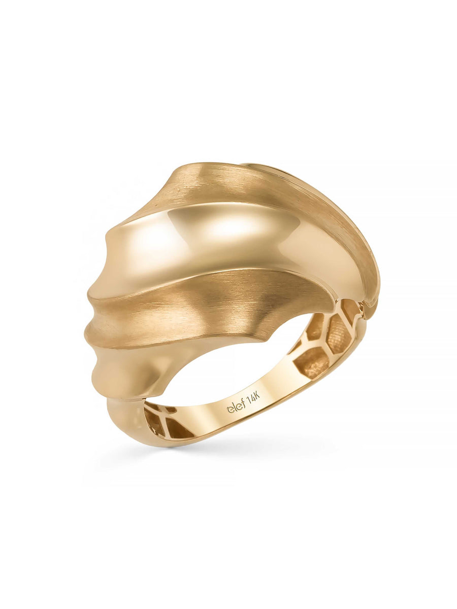 Curved Form Ring in 14K Gold