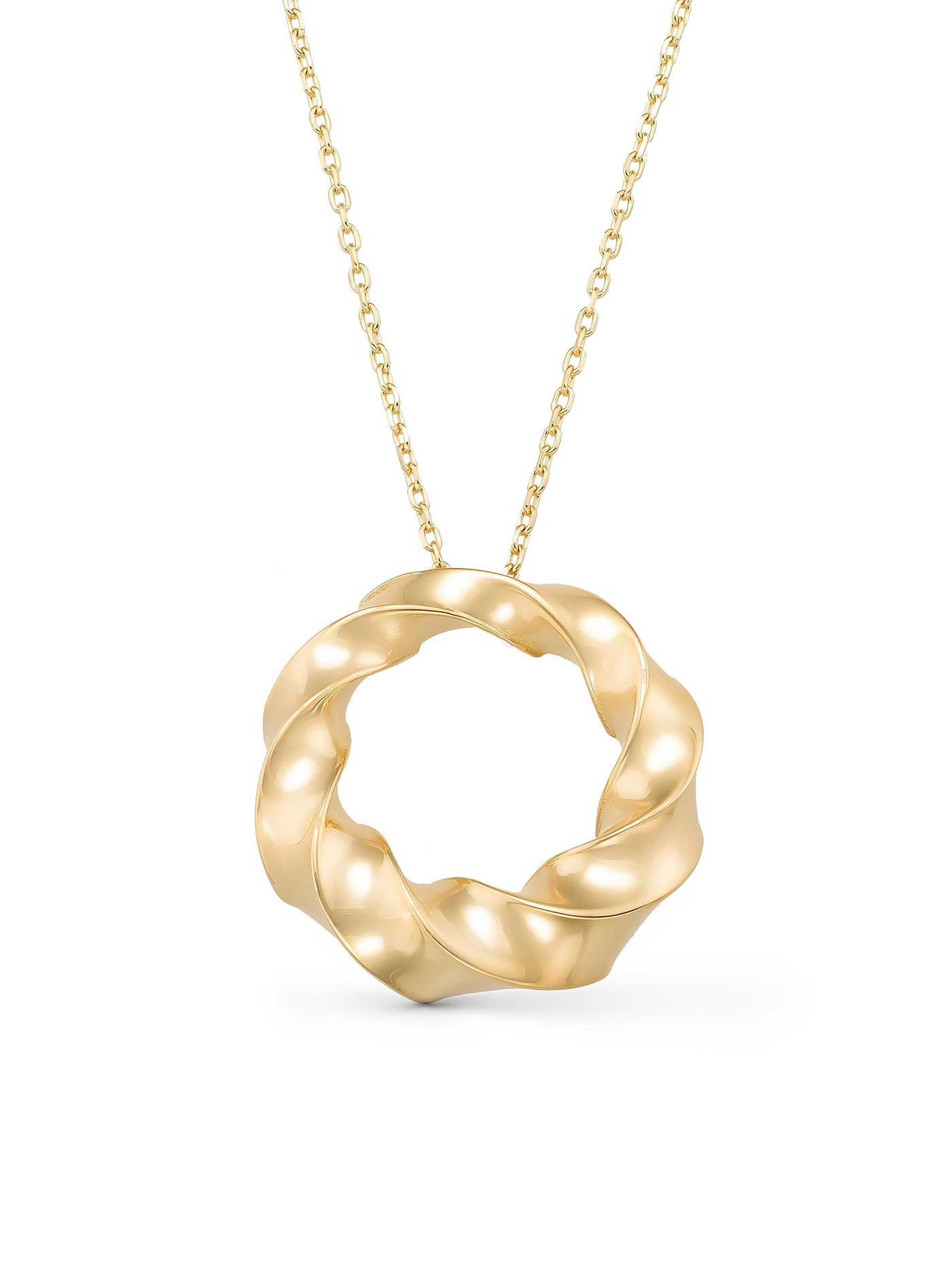 Curved Hoop Design Necklace in 14K Gold by Elef Jewelry