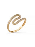 Curved Diamond-Inspired Ring in 14K Gold by Elef Jewelry
