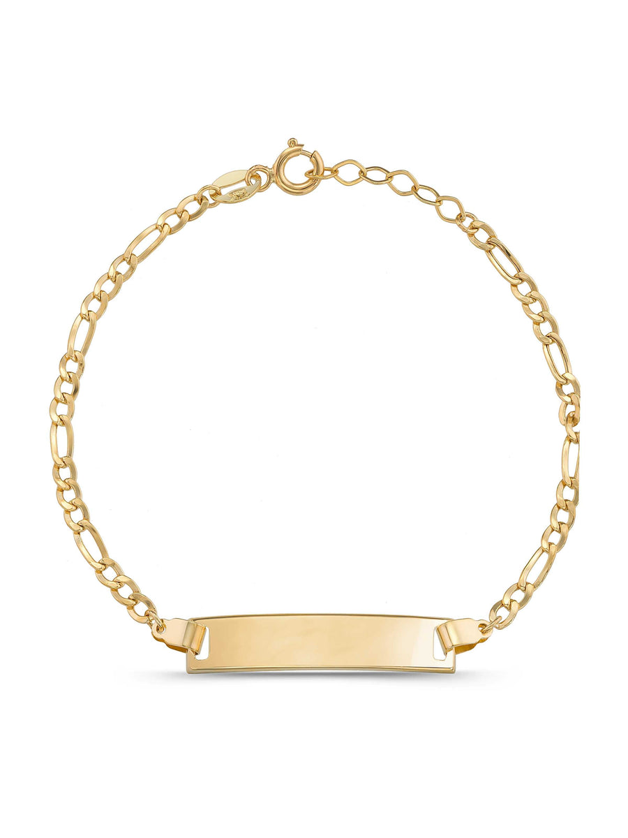 14K Gold Classic Kids Id Bracelet