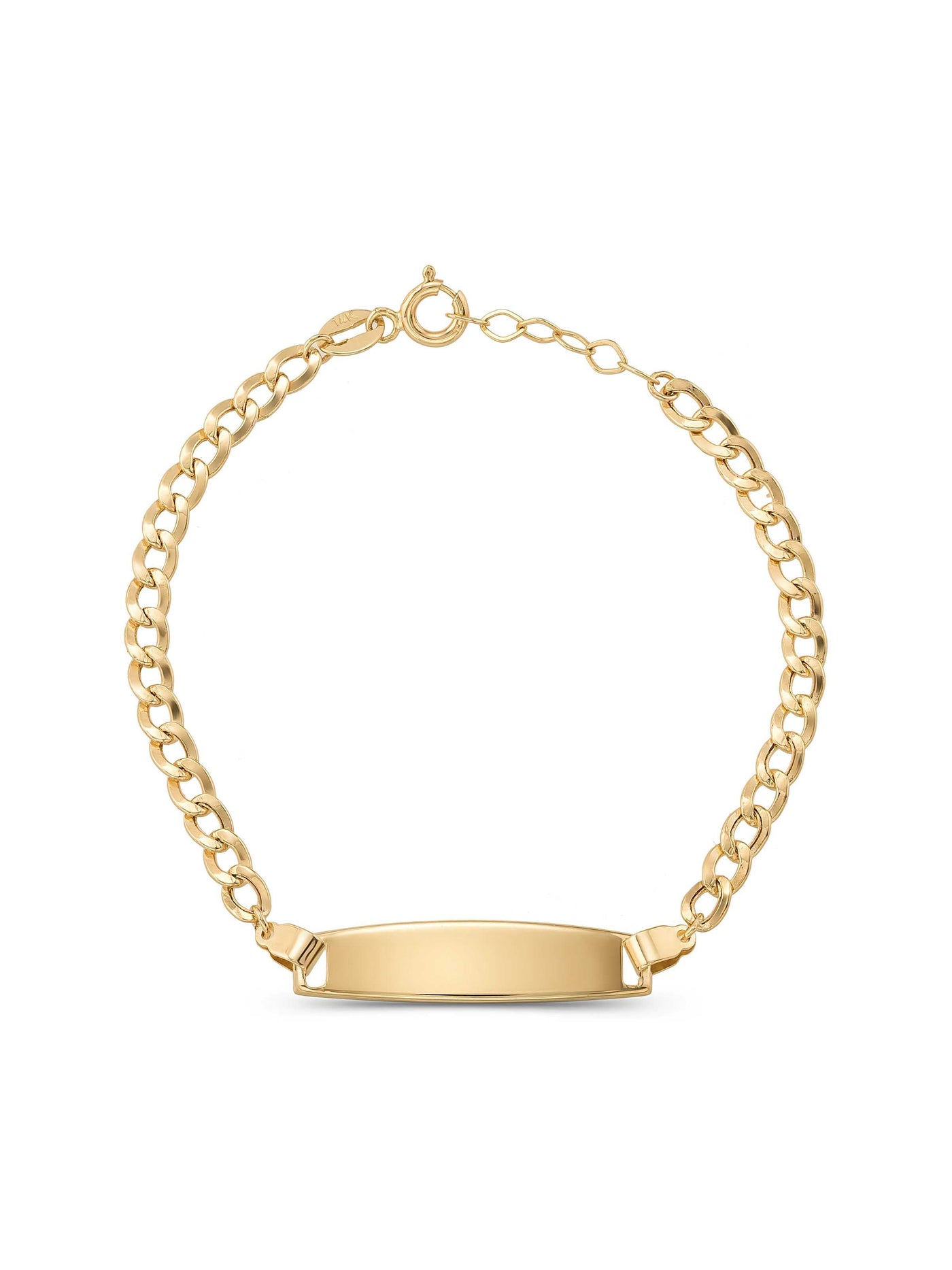 14K Gold Classic Id Kids Id Bracelet by Elef Jewelry