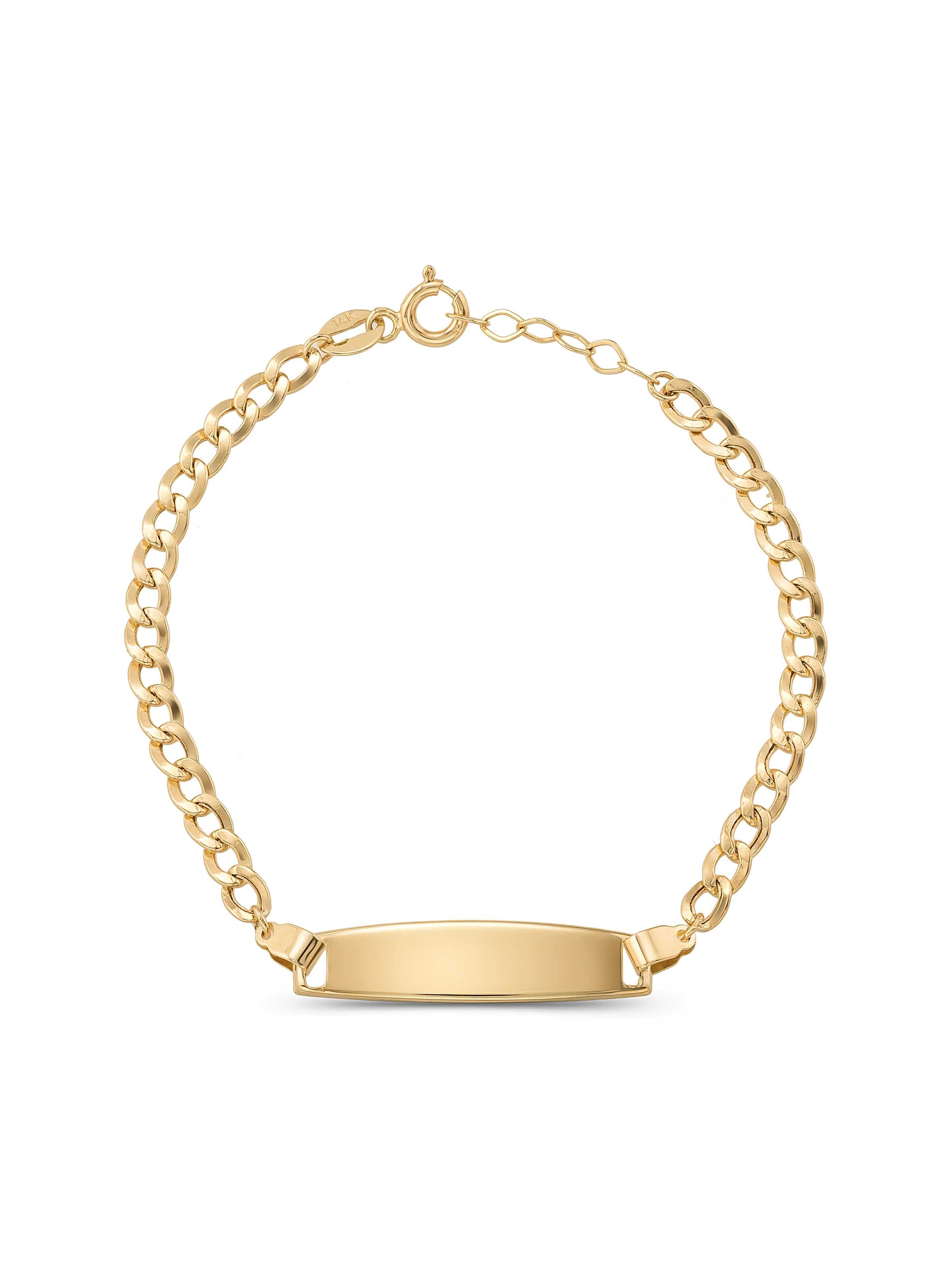 14K Gold Classic Id Kids Id Bracelet by Elef Jewelry