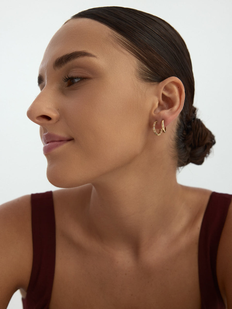 Classic Mini Hoop Earrings in 14K Gold
