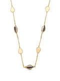 Kontrast Stone Drop Design Necklace in 14K Gold by Elef Jewelry