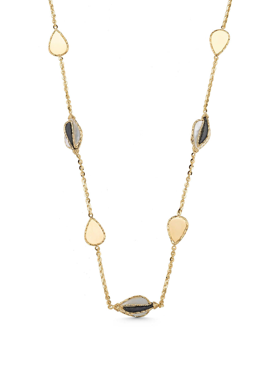 Kontrast Stone Drop Design Necklace in 14K Gold