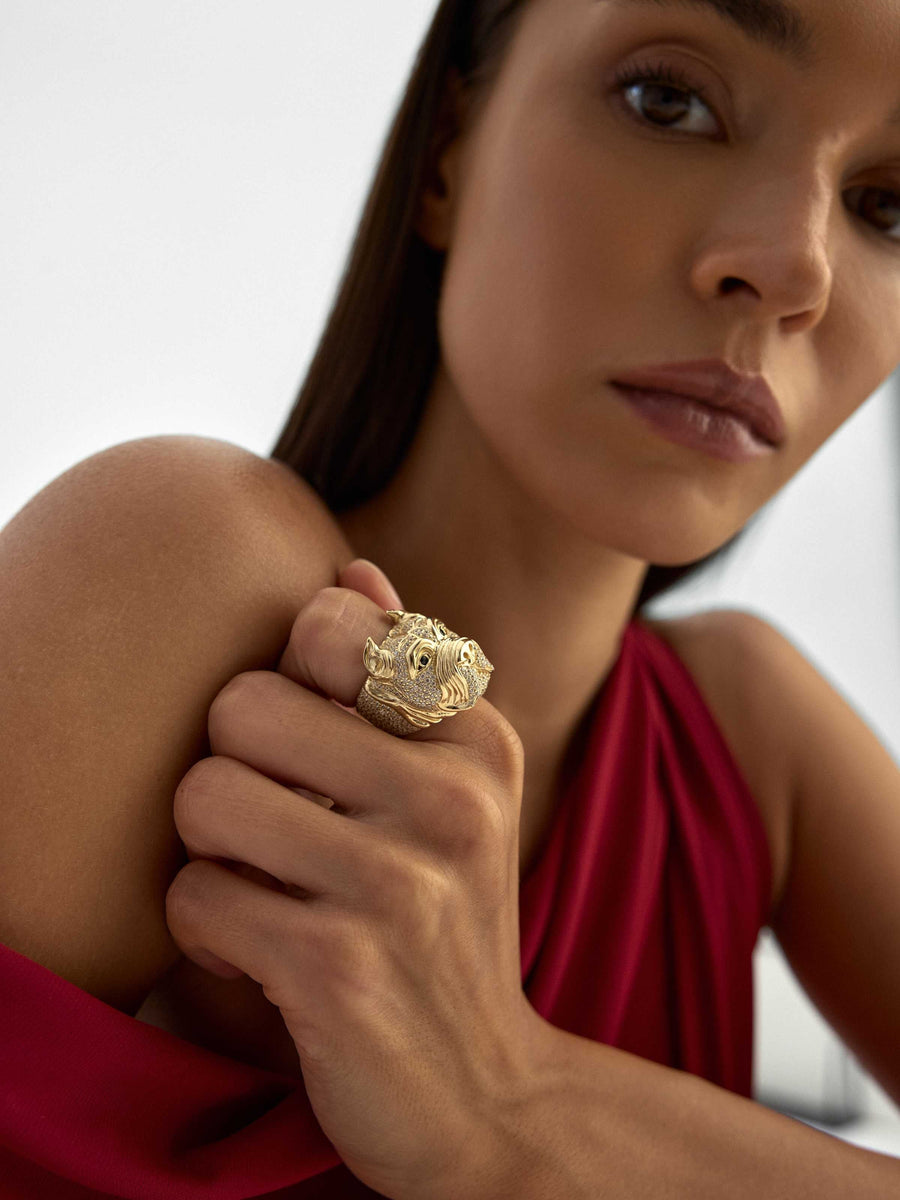 Dog Luxury Ring in 14K Gold