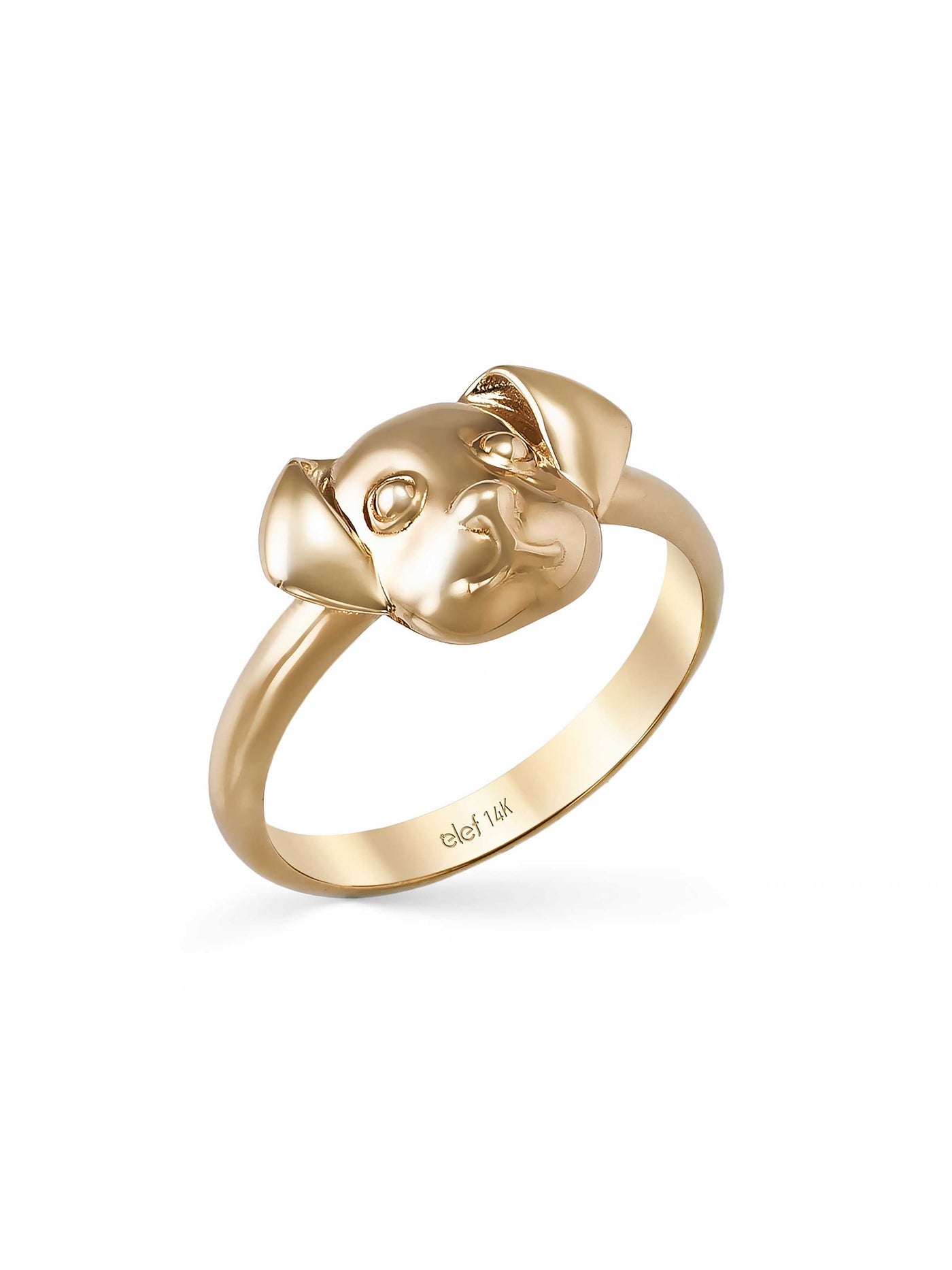 Dog Minimal Ring in 14K Gold by Elef Jewelry