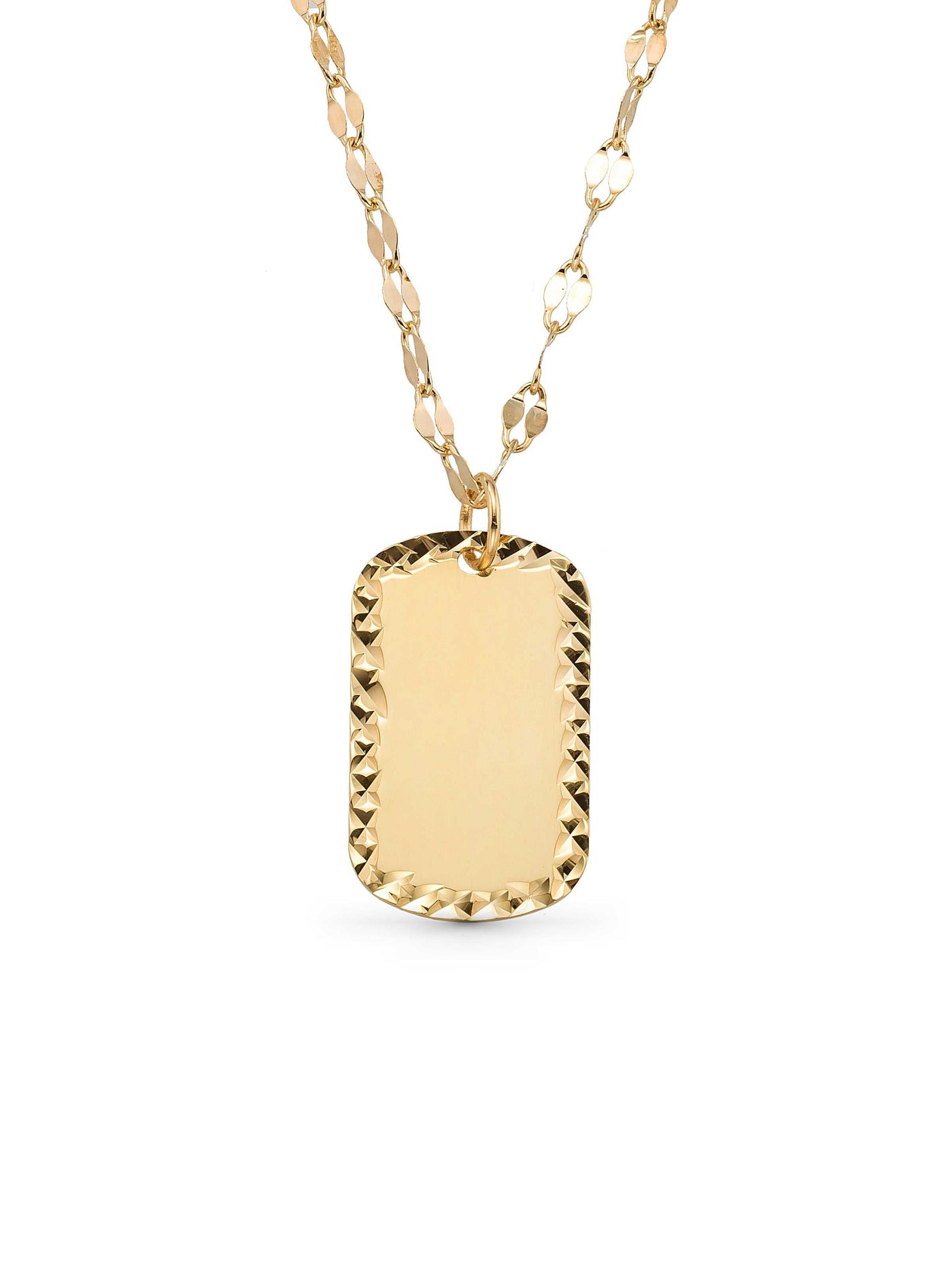 Id Bracelet Form Necklace in 14K Gold by Elef Jewelry