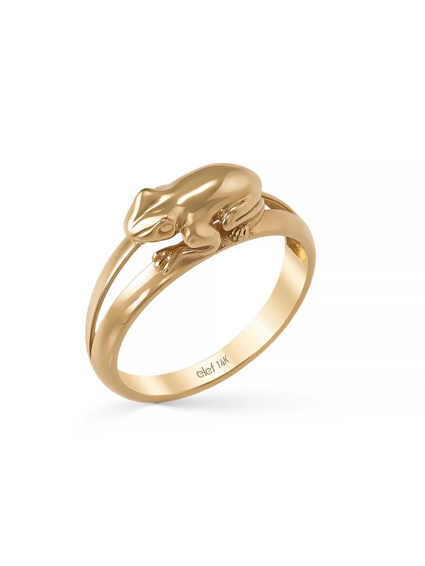 Frog Ring in 14K Gold by Elef Jewelry