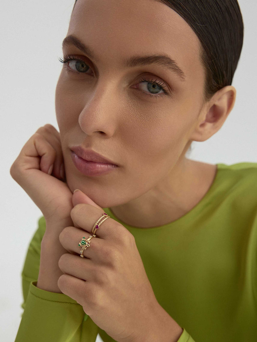 Frog Ring in 14K Gold