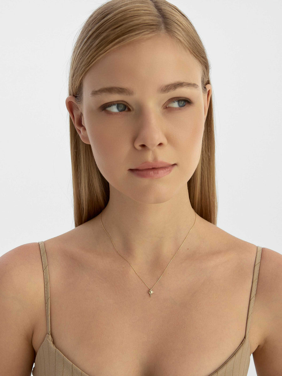 Kutup Star Necklace in 14K Gold