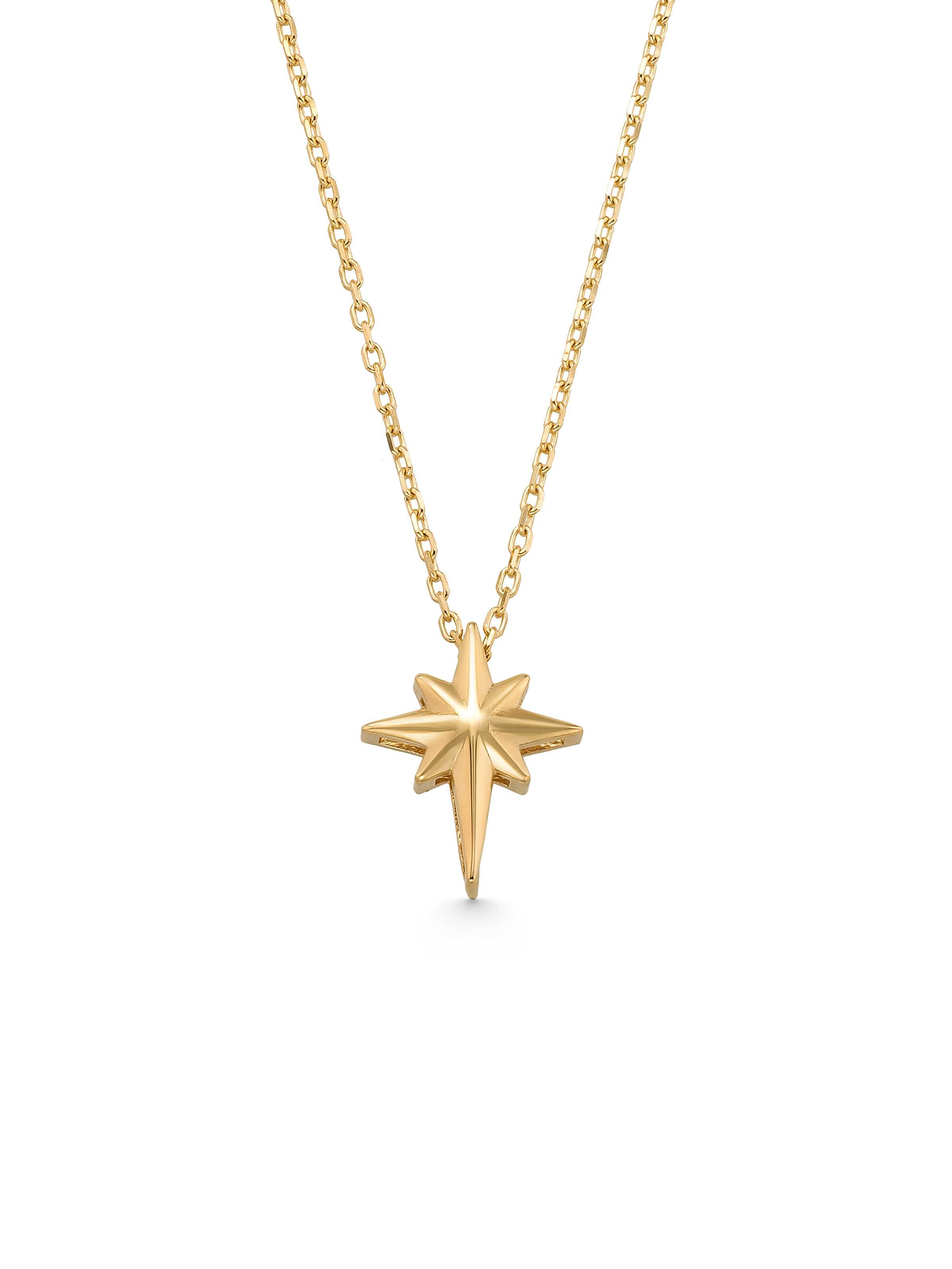 Kutup Star Necklace in 14K Gold by Elef Jewelry