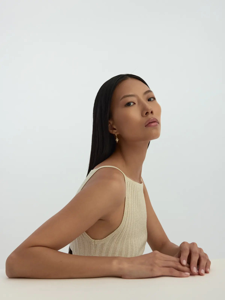 Kutup Star Earrings in 14K Gold