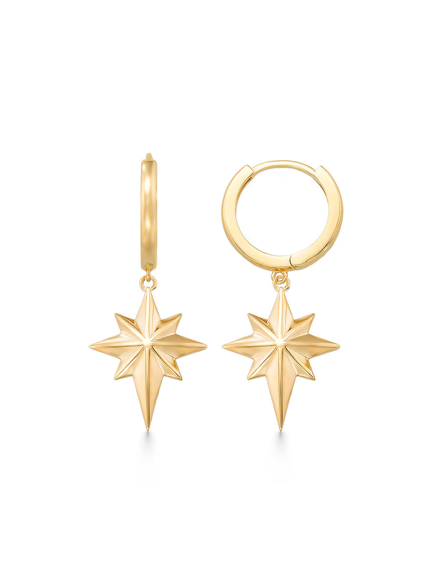 Kutup Star Earrings in 14K Gold