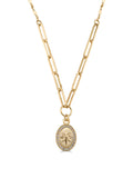 Kuzey Star Sparkling Oval Necklace in 14K Gold by Elef Jewelry