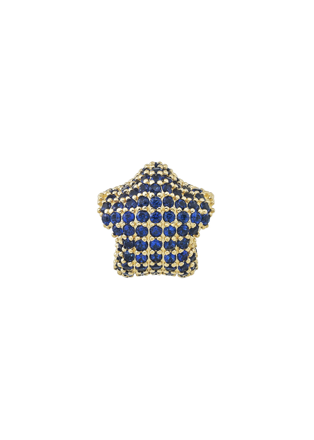 Navy Blue Stone Star Charm in 14K Gold by Elef Jewelry