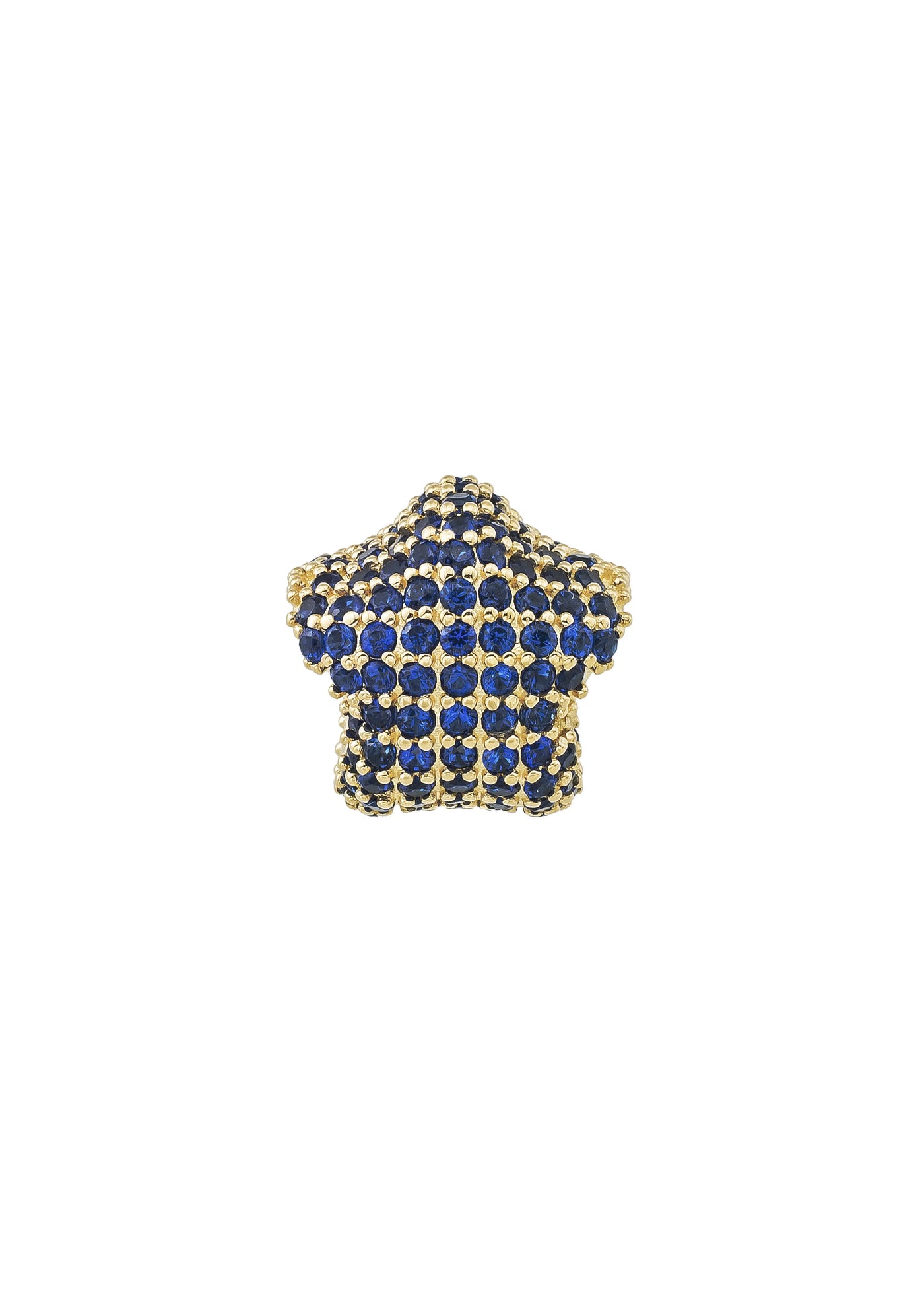 Navy Blue Stone Star Charm in 14K Gold by Elef Jewelry