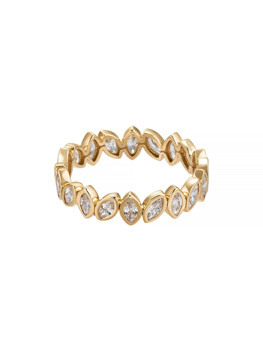 Marquis Stone Eternity Ring in 14K Gold