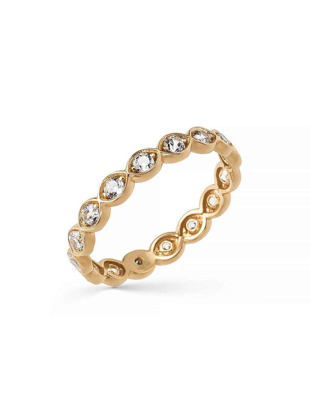 Marquise Form Stone-Set Ring in 14K Gold by Elef Jewelry