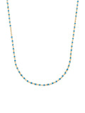 Blue Enamel Dorika Form Necklace in 14K Gold by Elef Jewelry