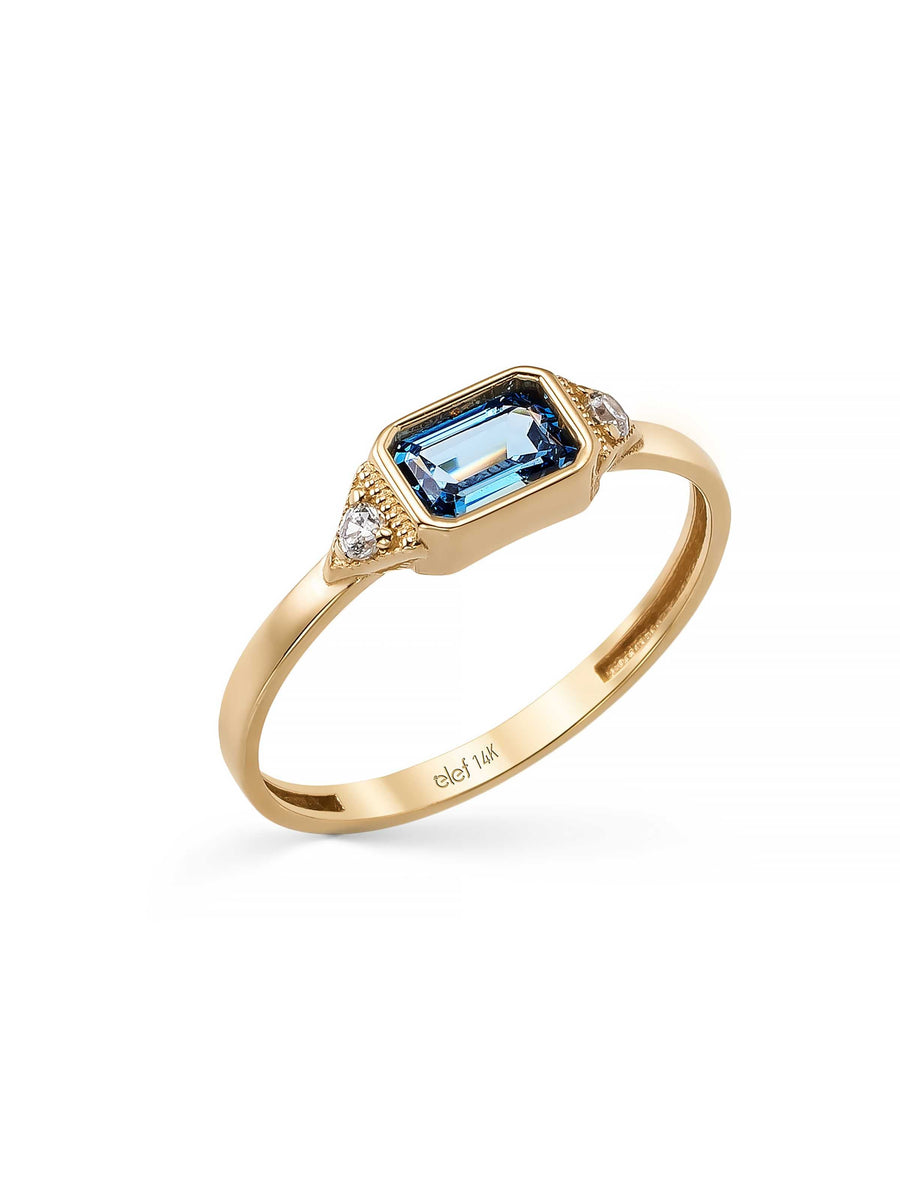Blue Stone Vintage Ring in 14K Gold