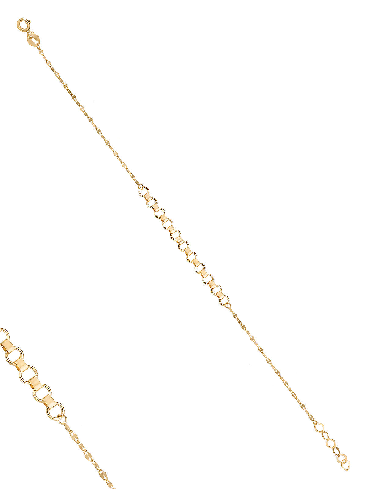 Micro Ringed Slim Form Bracelet in 14K Gold by Elef Jewelry