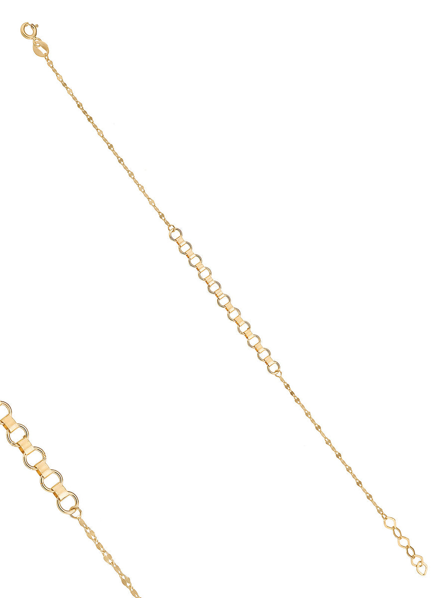 Micro Ringed Slim Form Bracelet in 14K Gold