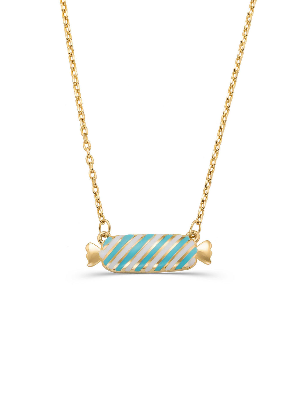 Enamel Bayram Candyi Necklace in 14K Gold by Elef Jewelry
