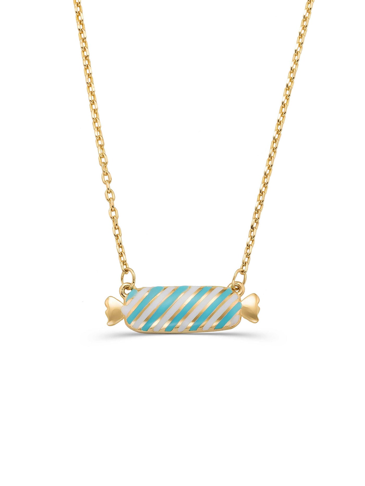 Enamel Bayram Candyi Necklace in 14K Gold by Elef Jewelry