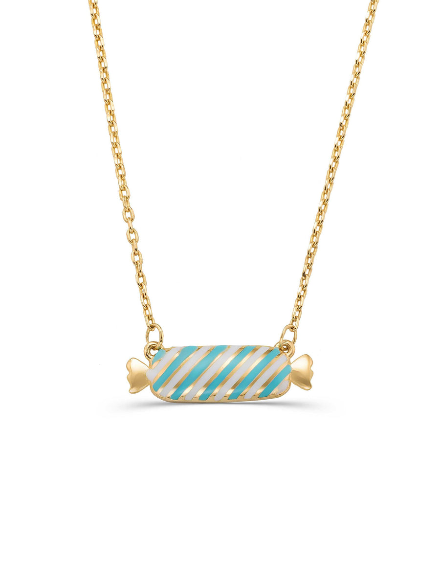 Enamel Bayram Candyi Necklace in 14K Gold