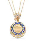 Enamel Dorika Bead Ayetel Kursi Inscribed Stone Necklace in 14K Gold by Elef Jewelry