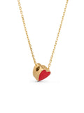 Enamel Heart Necklace in 14K Gold by Elef Jewelry