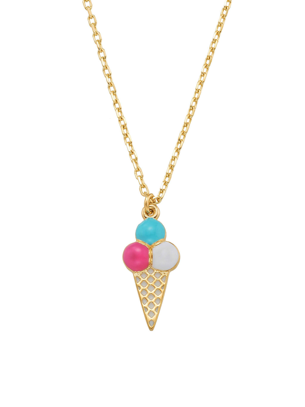 Enamel Cone Necklace in 14K Gold by Elef Jewelry
